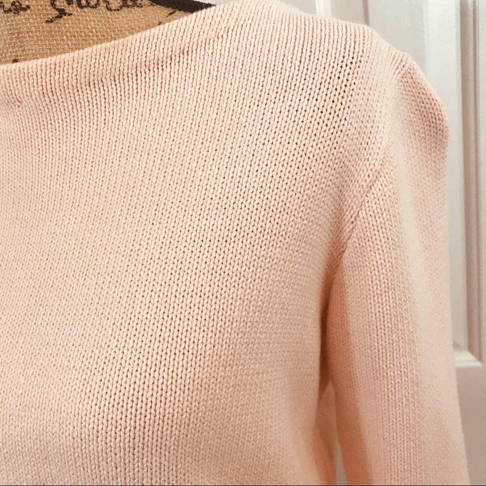 Classic Liz Claiborne Pink Crew Neck Knit Sweater - Picture 6 of 8